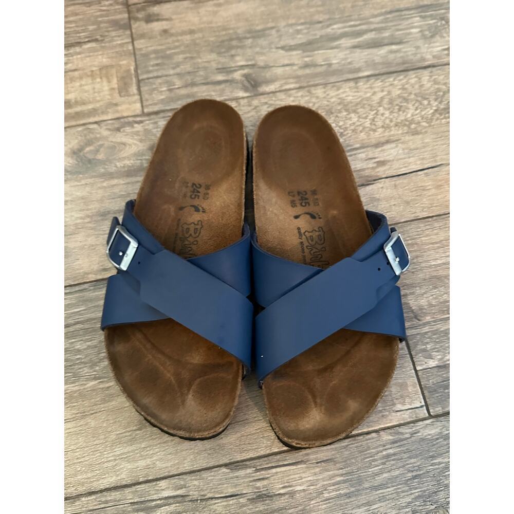 Birkenstock Birki's Women's Blue Santosa Footbed Birko-Flor Sandals Size 7 - Picture 2 of 7